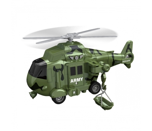 WOOPIE Zestaw Pojazdów Wojskowych z Wyrzutnią Czołg Helikopter 4SZT Skala 1:20