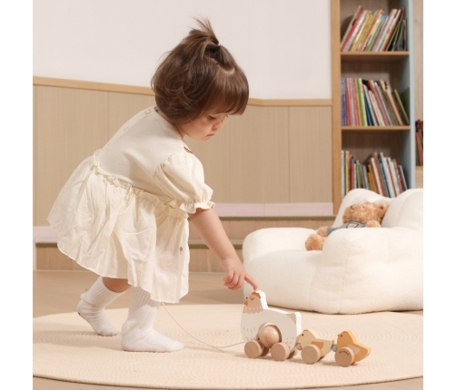 VIGA PolarB Drewniana Kurka z Pisklętami do Ciągnięcia