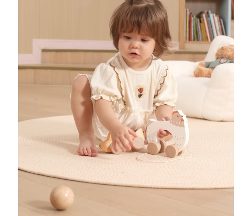 VIGA PolarB Drewniana Kurka z Pisklętami do Ciągnięcia