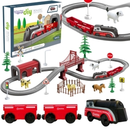 WOOPIE Zestaw Elektryczna Kolejka Lokomotywa Tor Farma Zwierzęta 70 el. WOOPIE Zestaw Elektryczna Kolejka Lokomotywa Tor Farma Zwierzęta 70 el.