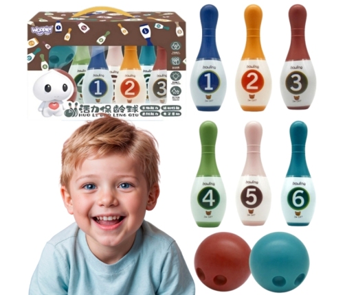 WOOPIE Kolorowe Kręgle dla Dzieci Cyferki