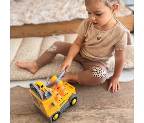 WOOPIE Gra Zręcznościowa Uderz Młotkiem Wbijak Plac Budowy z Akcesoriami