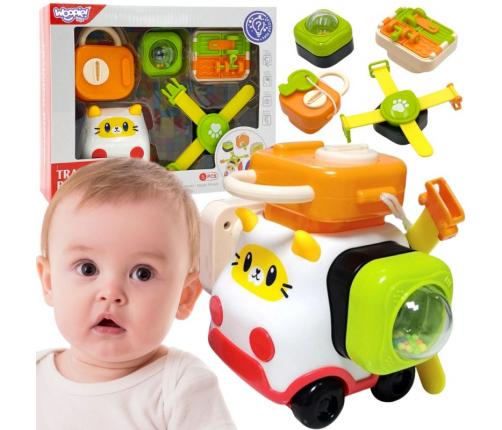 WOOPIE BABY Montessori Manipulacyjny Zestaw Konstrukcyjny Samochód Kotek 1