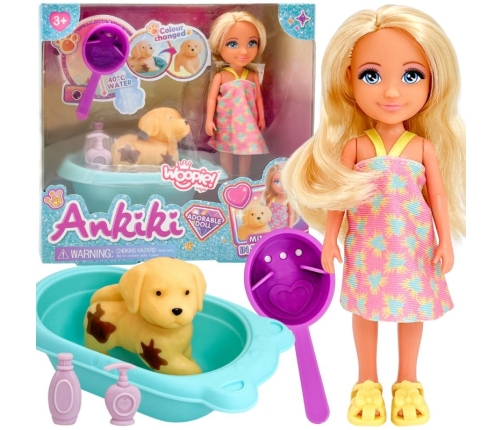 WOOPIE ROYAL Laleczka z Pieskiem Wanną i Akcesoriami Do Pielęgnacji Pupila