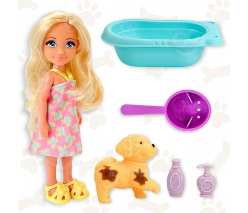 WOOPIE ROYAL Laleczka z Pieskiem Wanną i Akcesoriami Do Pielęgnacji Pupila