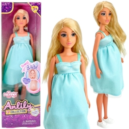 WOOPIE ROYAL Lalka Lily z Brzuszkiem w Ciąży Niemowlak Błękitna Sukienka WOOPIE ROYAL Lalka Lily z Brzuszkiem w Ciąży Niemowlak Błękitna Sukienka