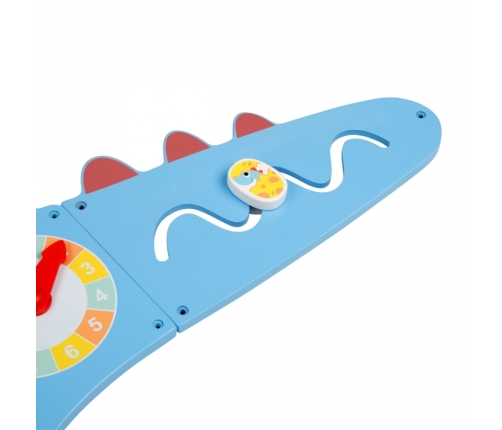 WOOPIE GREEN Drewniana Ścienna Tablica Manipulacyjna Dinozaur Montessori FSC