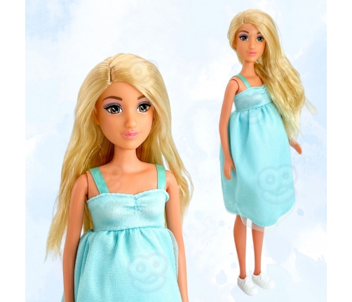 WOOPIE ROYAL Lalka Lily z Brzuszkiem w Ciąży Niemowlak Błękitna Sukienka