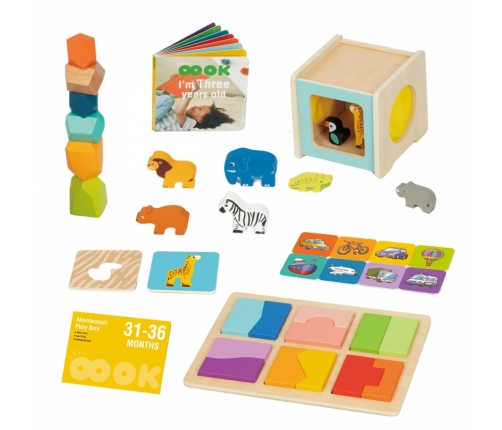 WOOPIE GREEN Box Pudełko XXL Montessori Edukacyjne 7w1 Sensoryczne 31-36 Mies. FSC