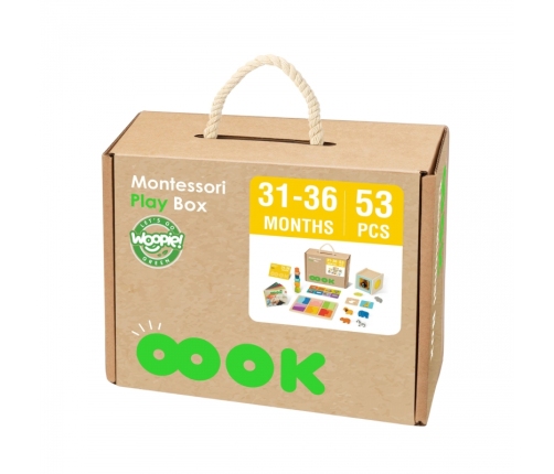 WOOPIE GREEN Box Pudełko XXL Montessori Edukacyjne 7w1 Sensoryczne 31-36 Mies. FSC