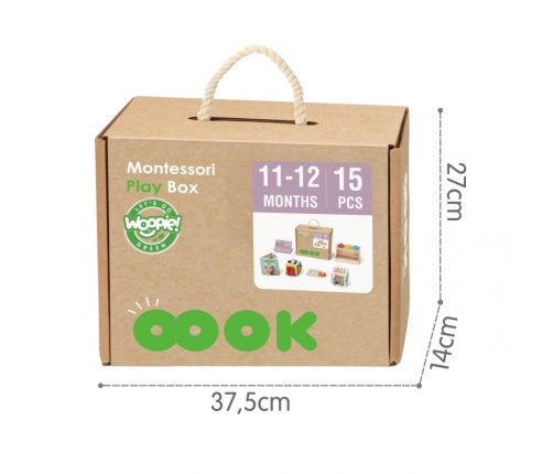 WOOPIE GREEN Pudełko Box 5w1 Montessori Edukacujny 11-12M FSC