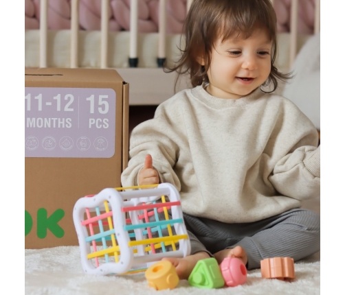WOOPIE GREEN Pudełko Box 5w1 Montessori Edukacujny 11-12M FSC