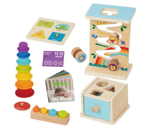 WOOPIE GREEN Pudełko Box 6w1 13-15m Montessori Edukacyjne Sensoryczne FSC