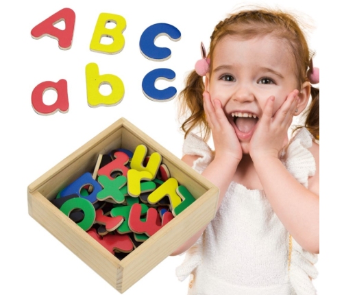 VIGA Drewniane Magnetyczne literki Magnes Uczymy się Pisać