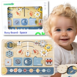 TOOKY TOY Drewniana Tablica Edukacyjna Montessori Astronauta Statek Kosmiczny TOOKY TOY Drewniana Tablica Edukacyjna Montessori Astronauta Statek Kosmiczny