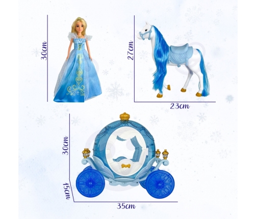 WOOPIE ROYAL Lalka Lodowa Księżniczka Lily i Magiczny Powóz Karoca Akcesoria