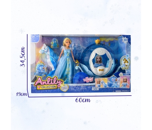 WOOPIE ROYAL Lalka Lodowa Księżniczka Lily i Magiczny Powóz Karoca Akcesoria