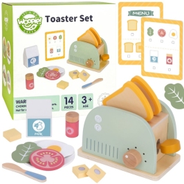 WOOPIE GREEN Drewniany Toster Zestaw Śniadaniowy z Akcesoriami 14 el. FSC WOOPIE GREEN Drewniany Toster Zestaw Śniadaniowy z Akcesoriami 14 el. FSC