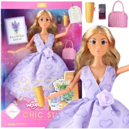 WOOPIE ROYAL Lalka Lily Długie Blond Włosy 30 cm Lawendowa Suknia Akcesoria WOOPIE ROYAL Lalka Lily Długie Blond Włosy 30 cm Lawendowa Suknia Akcesoria