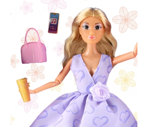 WOOPIE ROYAL Lalka Lily Długie Blond Włosy 30 cm Lawendowa Suknia Akcesoria