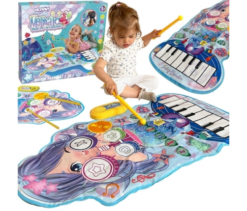 WOOPIE Mata Muzyczna Syrenka 2w1 Perkusja Interaktywna