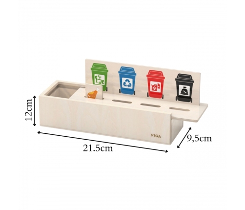 VIGA Układanka Gra edukacyjna drewniana do nauki sortowania śmieci