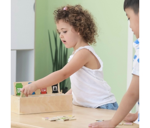 VIGA Układanka Gra edukacyjna drewniana do nauki sortowania śmieci