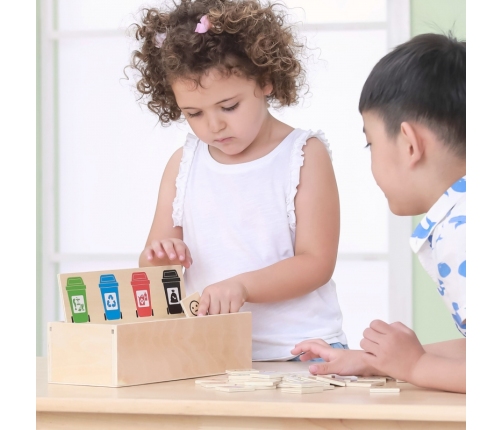 VIGA Układanka Gra edukacyjna drewniana do nauki sortowania śmieci