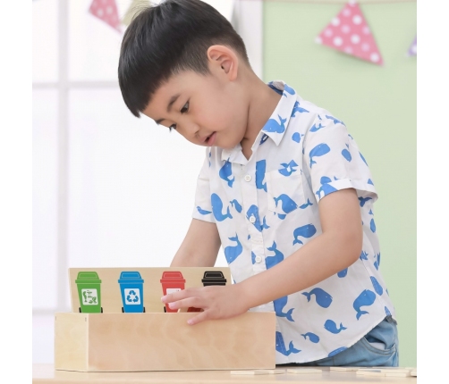 VIGA Układanka Gra edukacyjna drewniana do nauki sortowania śmieci