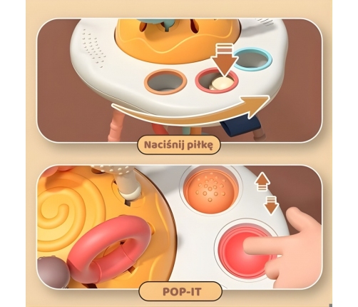 WOOPIE BABY Zabawka Sensoryczna Montessori Gryzak Grzechotka Wielofunkcyjny UFO