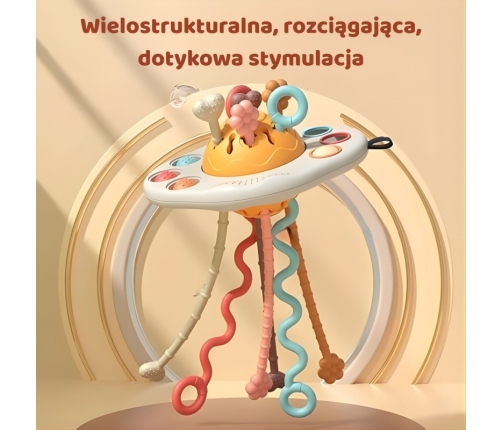 WOOPIE BABY Zabawka Sensoryczna Montessori Gryzak Grzechotka Wielofunkcyjny UFO