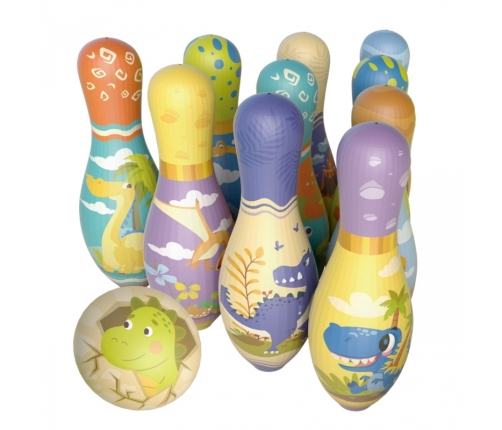 WOOPIE Gra Zręcznościowa Kręgle Dinozaury Zestaw 12el.