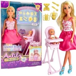 WOOPIE ROYAL Lalka Lily Bobas Krzesełko do Karmienia Zestaw Akcesoria WOOPIE ROYAL Lalka Lily Bobas Krzesełko do Karmienia Zestaw Akcesoria