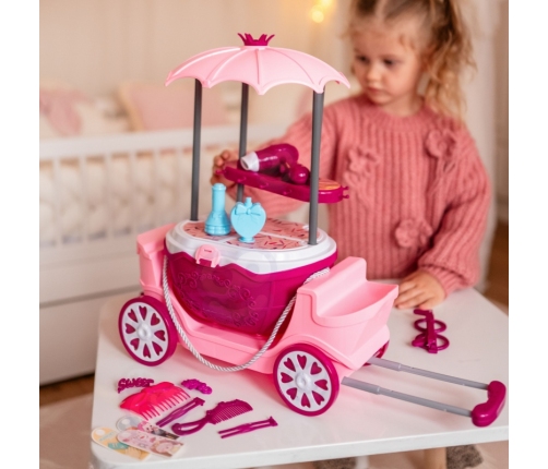 WOOPIE Salon Piękności Urody Toaletka na Kółkach Wózek Wlizka 31 akc. 4w1