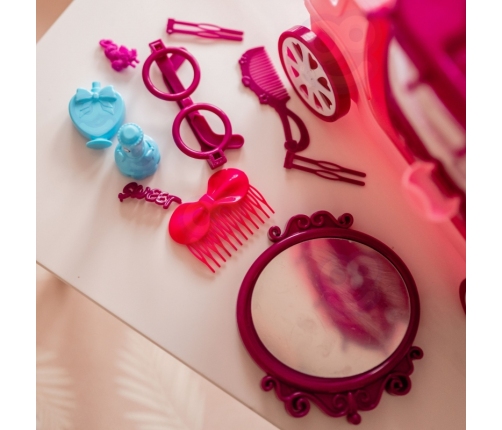 WOOPIE Salon Piękności Urody Toaletka na Kółkach Wózek Wlizka 31 akc. 4w1