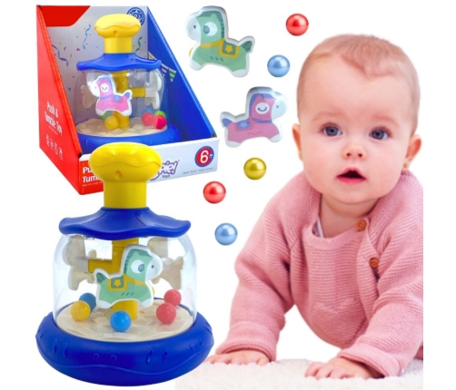 WOOPIE BABY Kolorowe Koniki Niebieski Bączek Karuzela z Kulkami