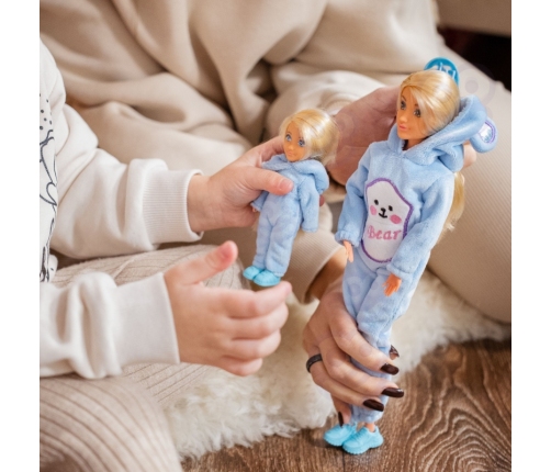 WOOPIE ROYAL Lalki Kombinezony Niebieskie Misie Zestaw 2szt.