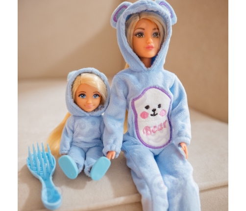 WOOPIE ROYAL Lalki Kombinezony Niebieskie Misie Zestaw 2szt.