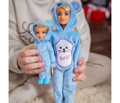 WOOPIE ROYAL Lalki Kombinezony Niebieskie Misie Zestaw 2szt.