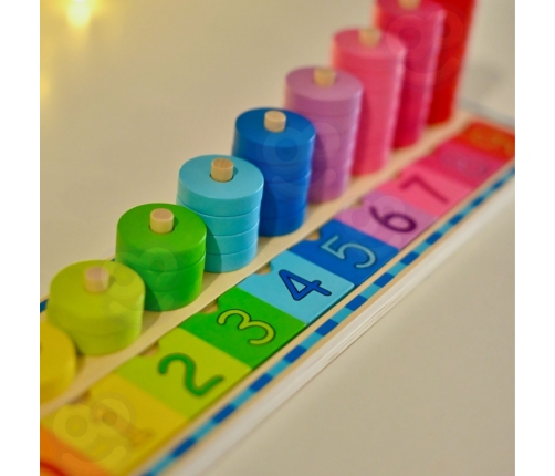 WOOPIE GREEN Układanka Nauka Liczenia i Kolorów Montessori 56 el.