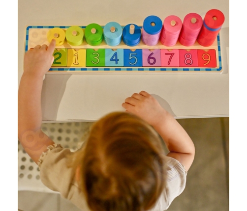 WOOPIE GREEN Układanka Nauka Liczenia i Kolorów Montessori 56 el.