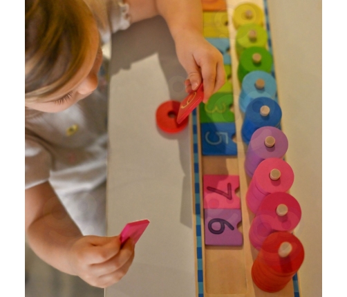 WOOPIE GREEN Układanka Nauka Liczenia i Kolorów Montessori 56 el.