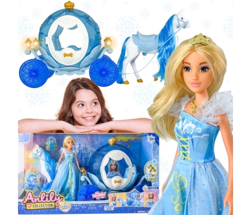 WOOPIE ROYAL Lalka Lodowa Księżniczka Lily i Magiczny Powóz Karoca Akcesoria