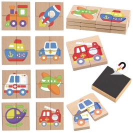 Viga Układanka drewniana puzzle magnetyczne - pojazdy Certyfikat FSC Viga Układanka drewniana puzzle magnetyczne - pojazdy Certyfikat FSC