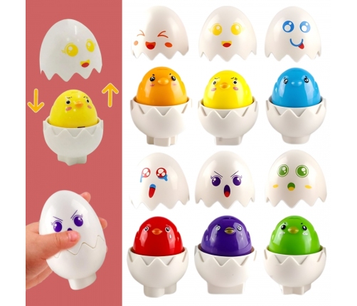 WOOPIE Układanka Sorter Montessori Dopasuj Kształty Wesołe Kurczaczki Jajka 6szt