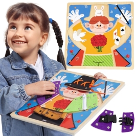 VIGA Drewniana Tablica Manipulacyjna Klamry Zamki Magik Monstessori VIGA Drewniana Tablica Manipulacyjna Klamry Zamki Magik Monstessori