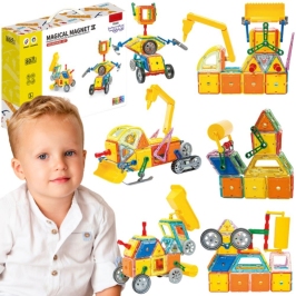 WOOPIE Klocki Magnetyczne 3D Pojazdy Zestaw 80el.
