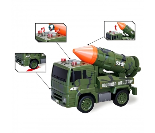 WOOPIE Zestaw Pojazdów Wojskowych z Wyrzutnią Czołg Helikopter 4SZT Skala 1:20