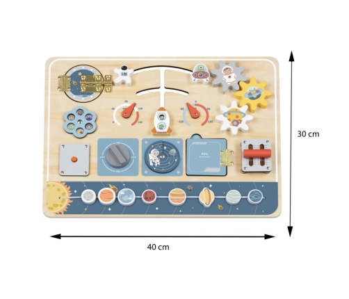 TOOKY TOY Drewniana Tablica Edukacyjna Montessori Astronauta Statek Kosmiczny