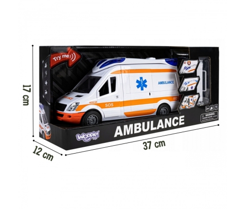 WOOPIE Pogotowie Karetka Ambulans Nosze w Zestawie + Sygnały Dźwiękowe I Świetlne